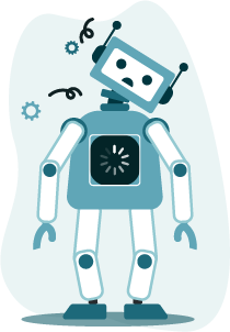 困っているロボット